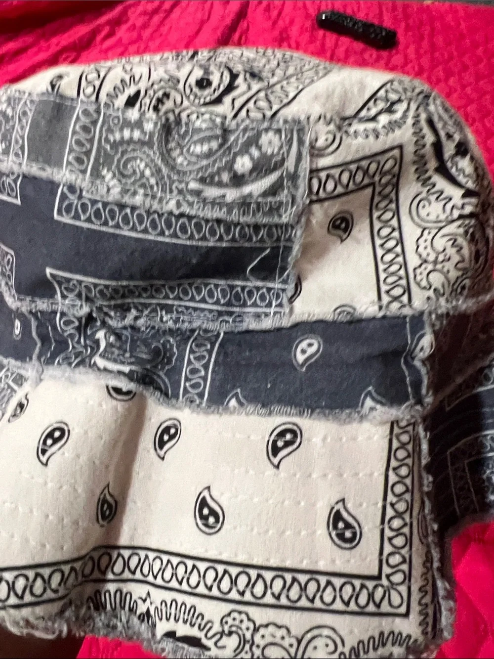Urban Outfitters Gray and White Paisley Bandana Bucket Hat